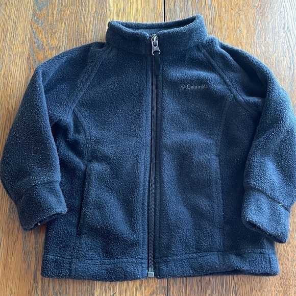 Columbia fleece full zip up size 12 to 18 months black long sleeves pockets - Picture 2 of 13